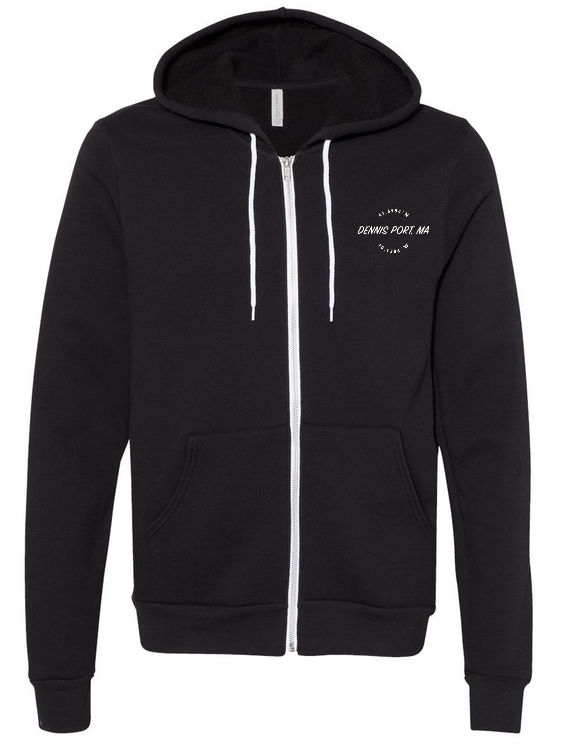 Hooded Sweatshirt, Full Zip Up - Black
