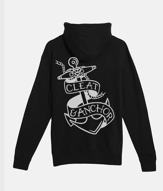 Hooded Sweatshirt, Full Zip Up - Black